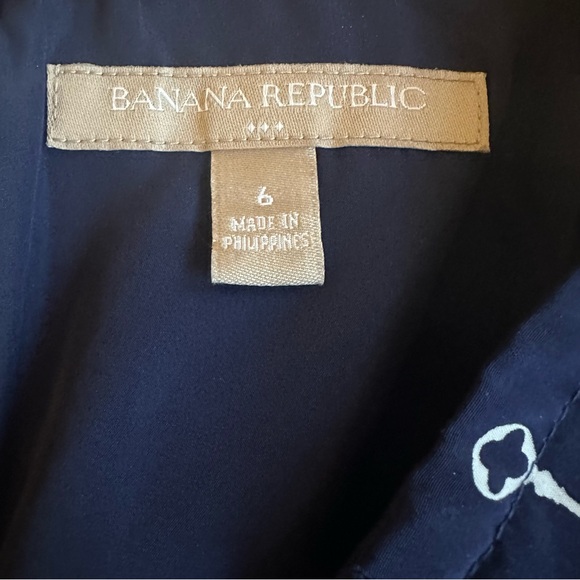 Banana Republic Factory Skirt A-Line Mini Navy Blue Nautical Key Print Size 6 - Picture 4 of 6